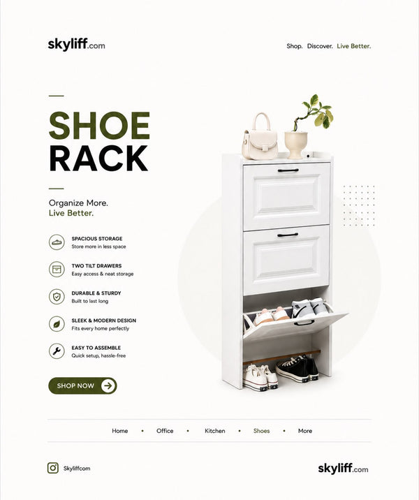 Slim Tilt Out Shoe Cabinet