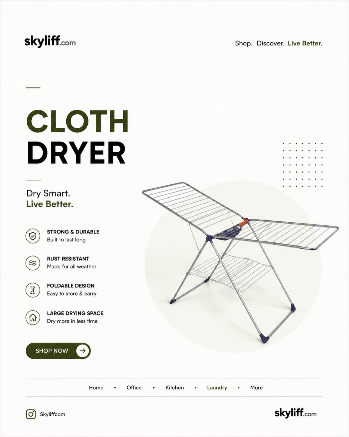 Foldable Clothes Drying Rack